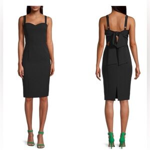 Black Halo Sybil Back Bow Cutout Sheath Dress black size 2